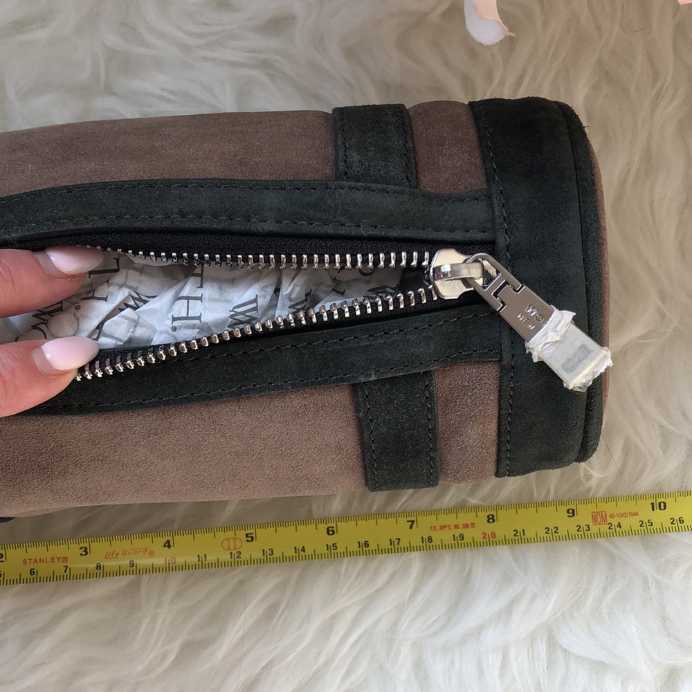 RARE • WORTH NEW YORK • Suede Leather Barrel Crossbody Adjustable Bag w/ Dustbag - Picture 12 of 16